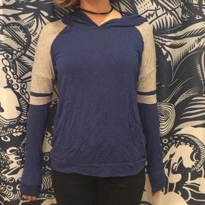 Blue and grey hoodie